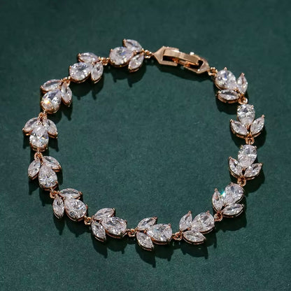 Flower Shaped Crystal Charms Bracelet