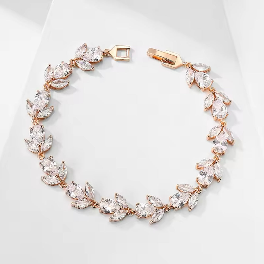 Flower Shaped Crystal Charms Bracelet