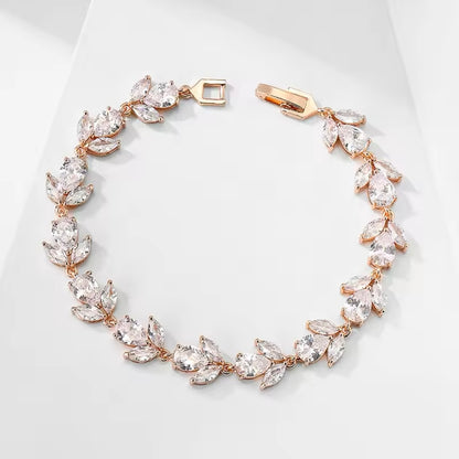 Flower Shaped Crystal Charms Bracelet