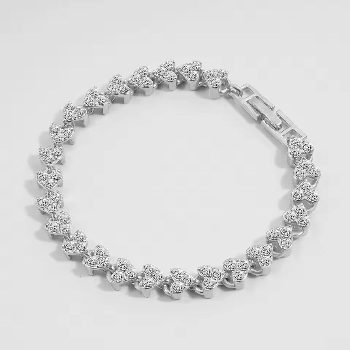 Heart Lock Crystal Bracelet